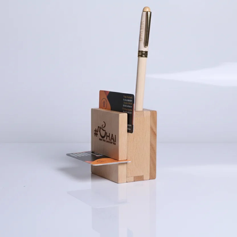 Pen Jar With Visiting Card Holder