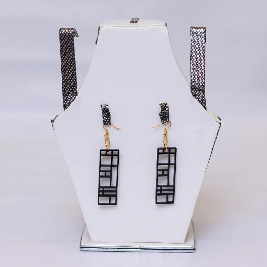 Urban Grid Drop Earrings
