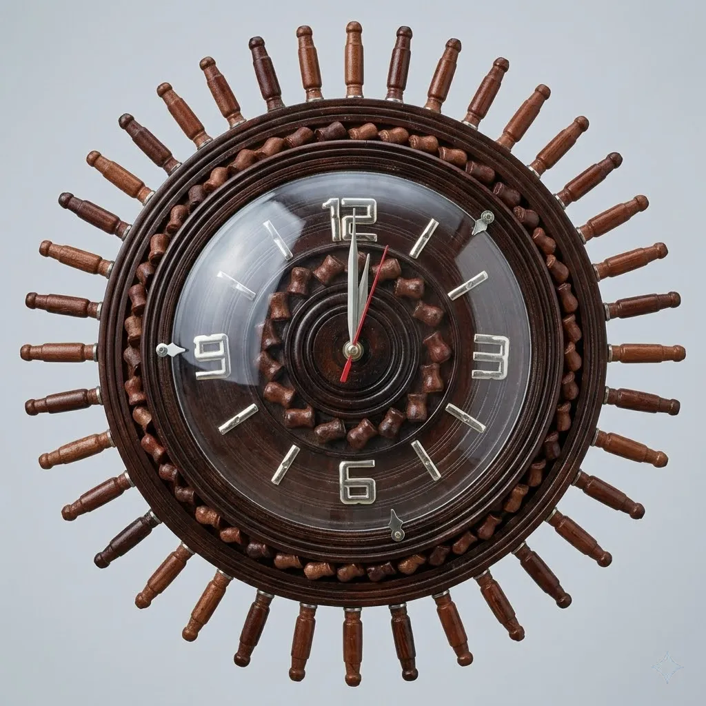 Wooden Clock (Circle Beads Design)