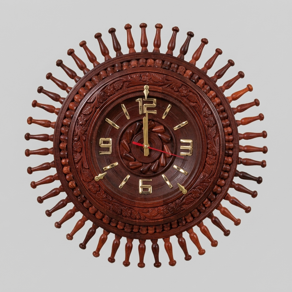 Wooden Clock Rounded